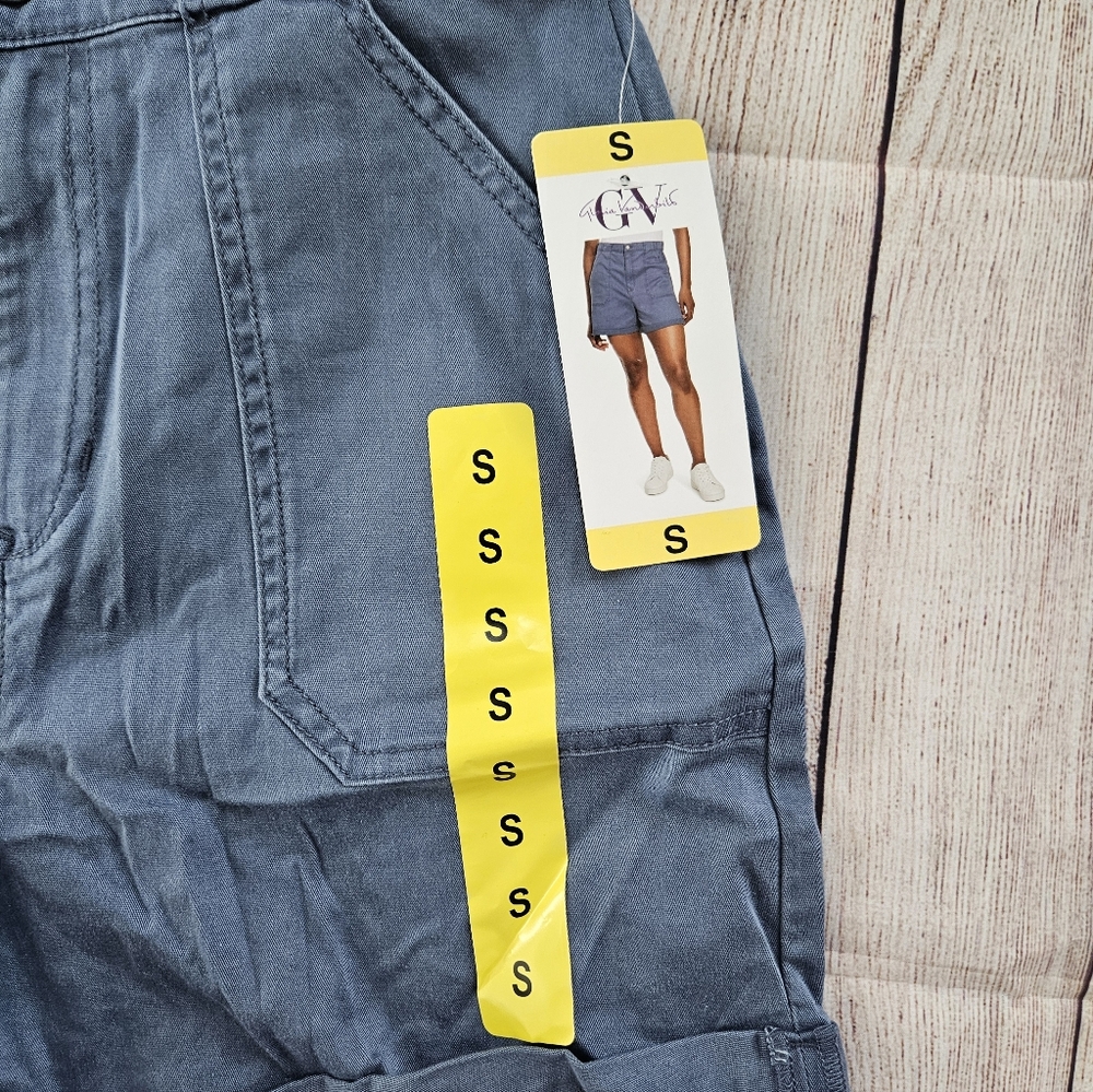 Gloria Vanderbilt Blue Utility Shorts - Picture 3 of 4